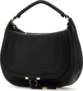 Chlo&eacute; Womens Marcie Shoulder Bag Black Leather Domestic Calf