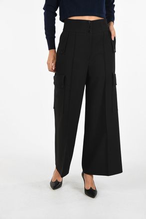 Stella McCartney Pantaloni Cargo a Vita Alta in Lana Stella McCartney