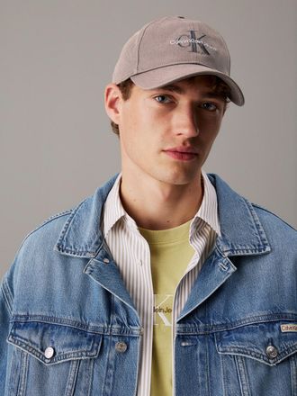 Calvin Klein Baseball Cap CALVIN KLEIN, Herren, grau (charcoal gray), Web, Baumwolle, Caps Baseball Cap, mit Markenlogo