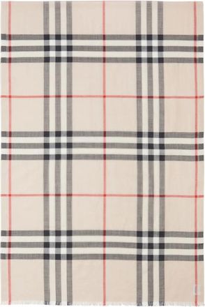 Burberry MU Check Sjaal - Dames - Wintersjaals - Beige - ONE Size - Wol - Accessoires