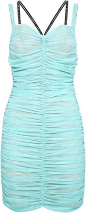 Philipp Plein Korte Jurk Studs - Dames - Feestkleedjes - Blauw - L - Katoen - Kleedjes