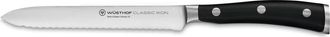 W&uuml;sthof Classic Ikon 5-Inch Serrated Utility Knife in Black at Nordstrom