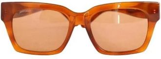 Jimmy Choo London Pre-owned Plastic Zonnebril - Dames - Vintage Accessoires - Bruin - ONE Size - Tweed - Vintage