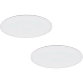 Loops 2 PACK 600mm Modern Ceiling Light White Slim Round Low Profile 36W LED 4000K