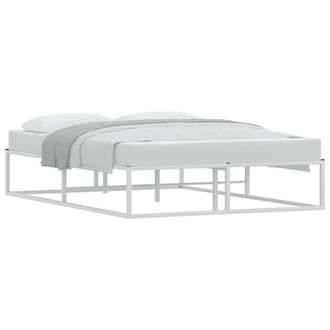 vidaXL Estructura Cama Sin Colch&oacute;n Metal Blanco 140x200 Cm Vidaxl