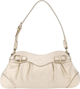 Ferragamo Pre-owned Leren Schoudertas - Dames - Vintage Schoudertas - Geel - ONE Size - Leer - Vintage