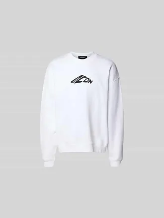 Dsquared2 Sweatshirt mit gerippten Abschl&uuml;ssen in Weiss, Gr&ouml;&szlig;e XXL