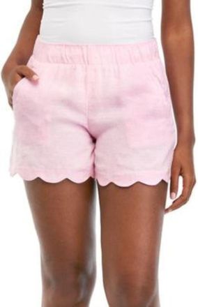 Lilly Pulitzer Womens Lilly Pulitzer Brea Shorts Pink Scalloped Hem Elastici Waist DDR2569