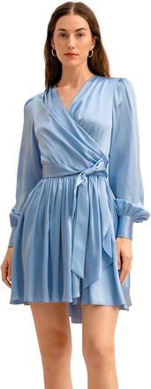 LilySilk The Linaria V Neck Silk Wrap Dress for Women