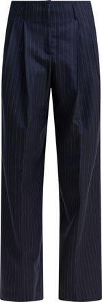 Golden Goose Wool Gabardine Pants Trousers Blu-Donna