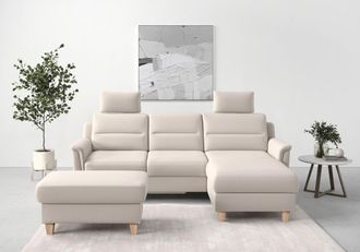 Sit&more Ecksofa »Farö L-Form« inklusive Federkern, wahlweise mit Bettfunktion und Bettkasten
