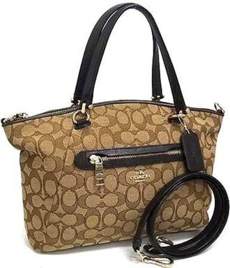 Coach Canvas Leather Handbag Shoulder Bag Tote Bag (Pre-Owned)