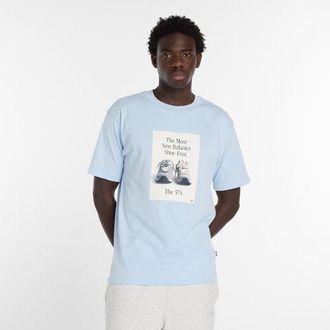 New Balance Uomo 574 Ad T-Shirt in Blu, Cotone, Taglia 2XL