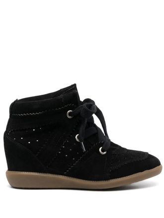 Isabel Marant Black Lace Up Wedge Sneakers