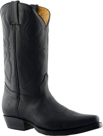 Grinders Mens Louisiana Black Leather Boots Cuban Heeled Cowboy Dancing Boots 10