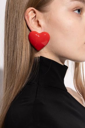 Moschino Heart-shaped Clip-on Earrings, Womens, Red