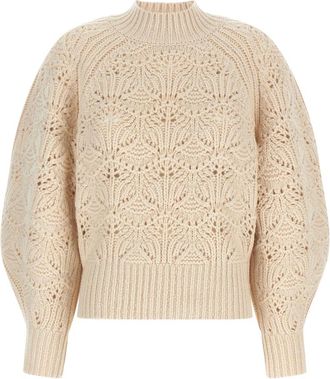 Zimmermann Hypnotic Kabel Gebreide Trui - Dames - Coltruien - Beige - S - Wol - Truien & Vesten