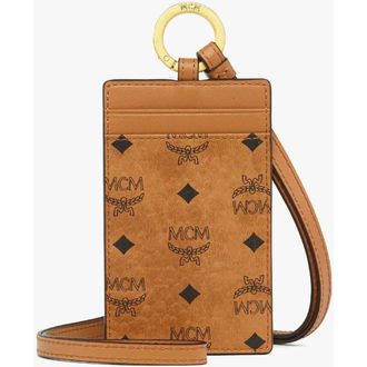 MCM Lanyard ID Card Holder in Visetos in Cognac at Nordstrom