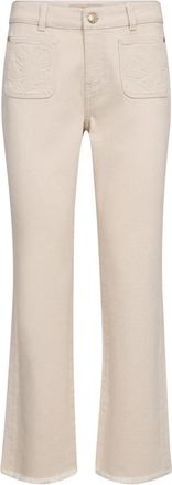 Mos Mosh Flared Jeans - Dames - Flared Jeans - Beige - W30 - Jeans