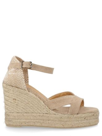 Castaner Beige Woven Bruna Wedges