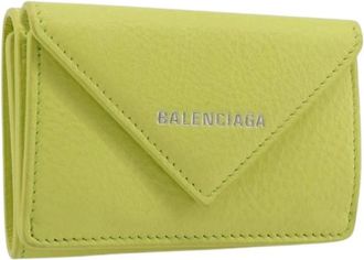 Balenciaga Pre-owned Vintage Trifold Portemonnee - Dames - Vintage Accessoires - Groen - ONE Size - Leer - Vintage