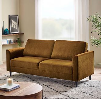 Furniturebox Logan Fabric 3 Seater Sofa in Orange