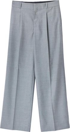 Moschino Pantalone - Dames - Wijde Broeken - Grijs - M - Wol - Broeken