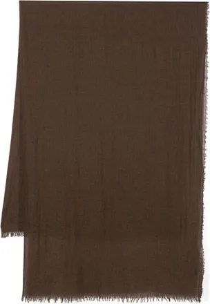 Botto Giuseppe frayed-edge scarf - women - Cashmere/Silk - One Size - Brown