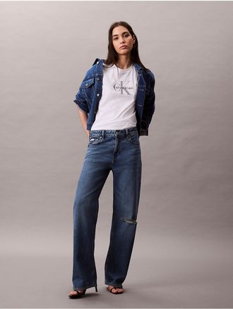 Calvin Klein Jeans Calvin Klein Womens Monologo Tee - White - XS