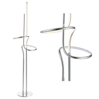 Jonathan Y Designs Sketch 64 Minimalist Dimmable Metal Integrated LED Floor Lamp in Chrome at Nordstrom