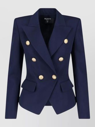 Balmain double breasted blazer peak lapels buttons