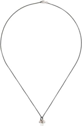 Rosa Maria Sterling zilveren halsketting met diamant en kruis