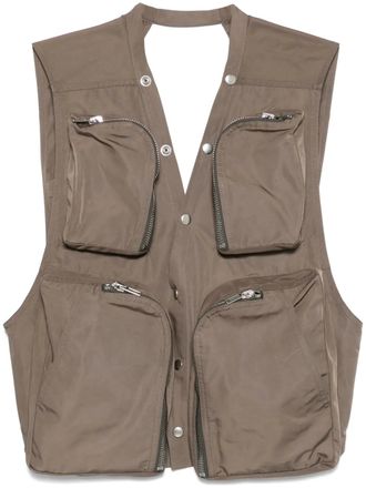 Rick Owens open-back cargo gilet - men - Cotton/Recycled Polyester - 52 - Brown