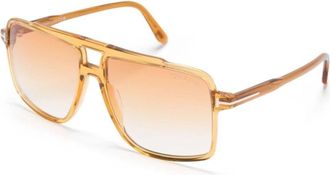 Tom Ford Kemp Zonnebril - Heren - Zonnebrillen - Geel - 59 MM - Accessoires