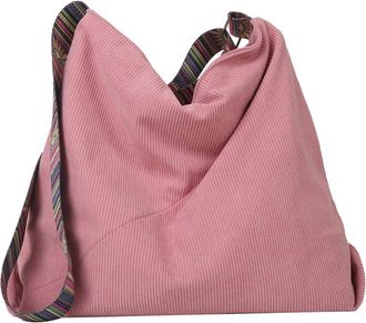 Generic Womens Fashion Corduroy Shoulder Bag Retro Simple Adjustable Wide Strap Large Capacity Zipper Crossbody Bag for Shopping Office Travel