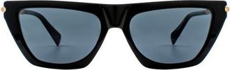 AllSaints Minka 54mm Cat Eye Sunglasses in Gloss Black at Nordstrom