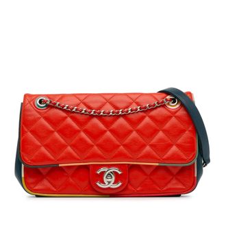 Chanel Red Medium Lambskin Cuba Color Flap Bag