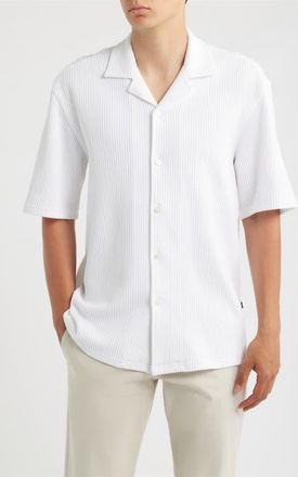 BOSS Lars Relaxed Fit Camp Shirt in White at Nordstrom, Size Xx-Large