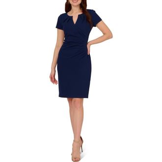 Adrianna Papell Crepe Sheath Dress in Navy Sateen at Nordstrom Rack, Size 8