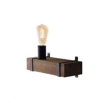 Netlighting Texas Wall Light Dark Brown Antique Wooden E27