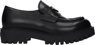 Prada mannens Leren zwarte loafers
