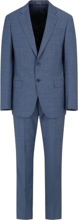 Emporio Armani Klassieke Wollen Pak Set - Heren - Business pakken - Blauw - 4XL - Wol - Kostuums