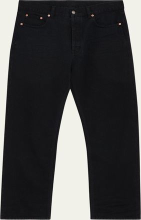 Saint Laurent Mens Black Denim Straight-Leg Jeans