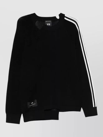 Yohji Yamamoto asymmetric crew neck fine knit sweater