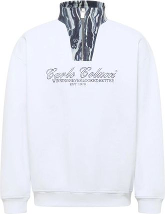 Carlo Colucci Troyer Match Point - Heren - Sweatshirts - Wit - 2XL - Katoen - Hoodies & sweatvesten