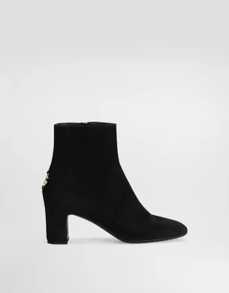 Dolce & Gabbana Suede Ankle Boot - Woman Boots And Booties Black 35.5