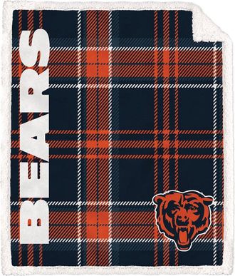 Pegasus Sports Chicago Bears Nfl Team Classic Plaid Sherpa Throw