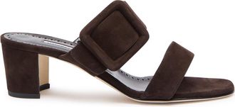 Manolo Blahnik Titubanew 50 Suede Sandals - Brown - 40 (IT40 / UK7)