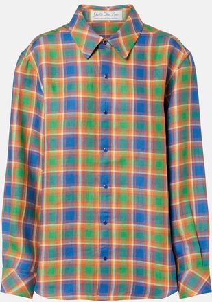 God's True Cashmere Camicia Brilliant in lino con lapislazzuli