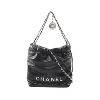 Chanel Pre-owned Chanel 22 Leder 2way Schoudertas - Dames - Pre-owned - Zwart - Maat: ONE Size Leer